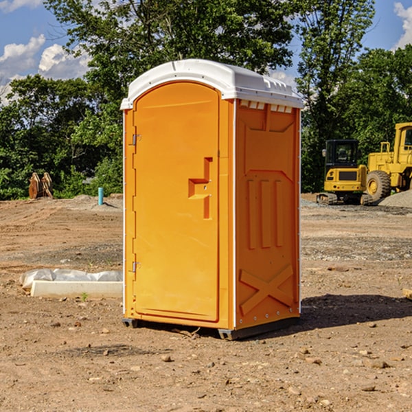 how often are the portable restrooms cleaned and serviced during a rental period in Mastic